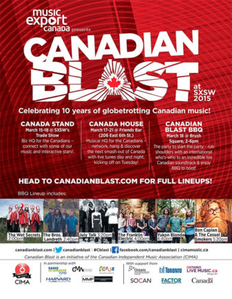 Canadian Blast SXSW 2015 poster